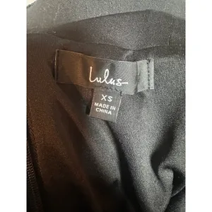 Lulus Black Ruched Mesh Mini Dress Tulle Ruffle Shoulder V-Neck XS Homecoming thumbnail 4