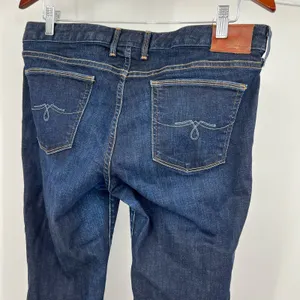 Lucky Brand boot cut dark wash blue jeans denim pockets zip closure Size 10 long thumbnail 5