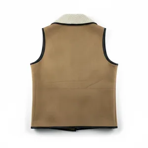 Cowgirl Justice Womens XL Faux Suede Sherpa Lined Vest‎ Tan Western Shawl Collar thumbnail 2