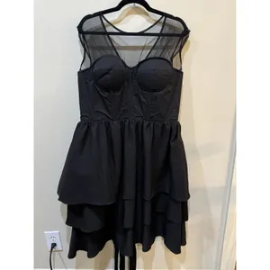 Corset story dress Black Tiered Mesh Size 38 Whimsy Goth thumbnail 4