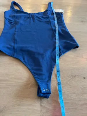 Abercrombie & Fitch corset style sleeveless bodysuit blue size large NWT thumbnail 6