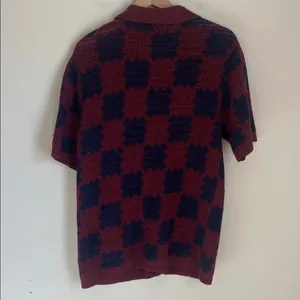 Massive Luxury Edition Checkered‎ Knit Polo Button Shirt Mens Medium thumbnail 4