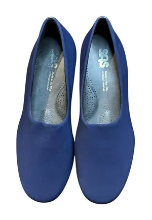 SAS‎ Shoes Womens Size 9.5WW Navy Slip On Dress Wedge Tripad Comfort Made in USA thumbnail 1