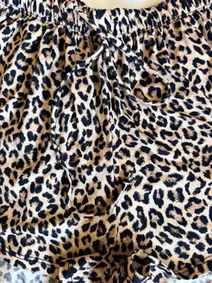 Tres Bien Leopard Lounge Shorts Small - Pajama Shorts Pockets thumbnail 4