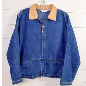 Ultimate Philadelphia Women's Denim Beaded Western Aztec Jean Jacket Blue Medium thumbnail 1