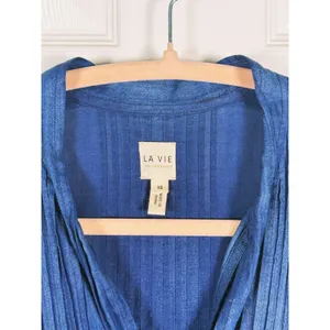 La Vie Rebecca Taylor Tiered Denim Dress Size XS Blue Boho Cottage Western thumbnail 4