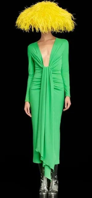 The Lorena Midi Dress in Bright Green thumbnail 4