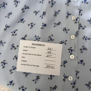 ROOLEE Wandering Free Blue Floral Dress Midi Tie Waist Buttons Raglan Small thumbnail 13