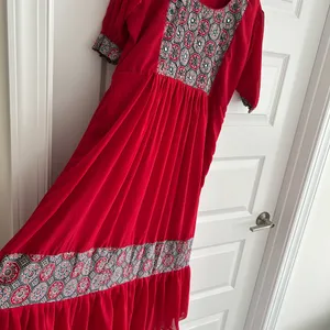 Indian Dress Partywear Red Blue Size XXL thumbnail 5