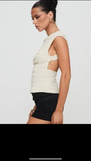 Princess Polly White Backless Top thumbnail 3