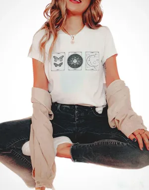 Sweet Lilac Butterfly Sun & Moon Tee thumbnail 1