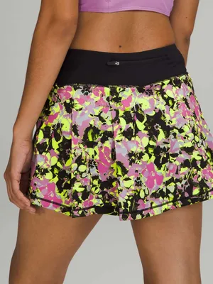Lululemon Pace Rival Mid-Rise Skirt in Inflected Highlight Yellow Multi / Black thumbnail 4