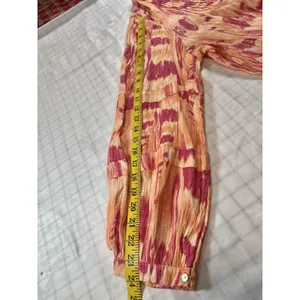 Nicole Miller Woman 2X Boho Tie Dye Peasant Blouse - Orange & Pink Crinkle thumbnail 9