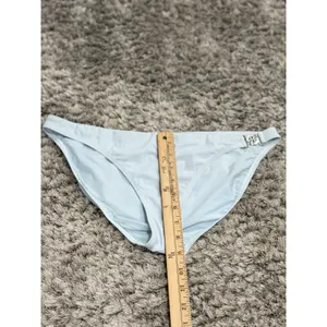 Tory Burch Miller Light Blue Bikini Bottom Low Rise Silver Logo Buckle Size L thumbnail 10
