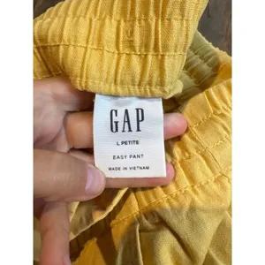 Gap yellow linen blend Easy Pant cropped pants thumbnail 5