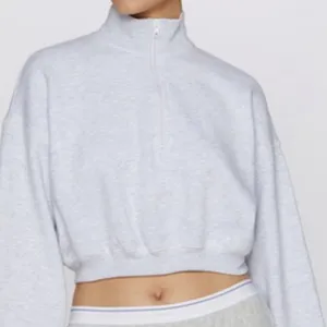 SKIMS Cotton Fleece Half Zip Sweatshirt Pullover Light Heather Grey M Limited Ed thumbnail 9