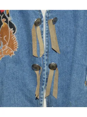 VTG Cambridge Dry Goods Western Denim Vest Womens L Embroidered Rodeo Cowgirl 90 thumbnail 6