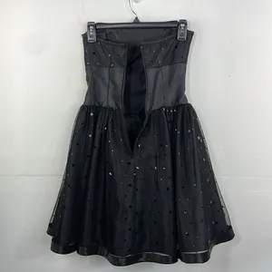 Jessica McClintock For Gunne Sax Black Strapless Netted Embellished Dress 3 thumbnail 6