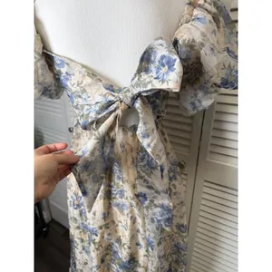 Abercrombie & Fitch Emerson Drama Bow-Back Maxi Dress in Cream Floral Size SP thumbnail 9