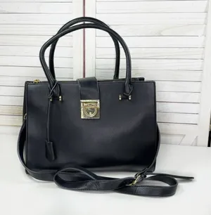 La Terre Multi Compartment Satchel Bag Handbag Purse Black‎ Large thumbnail 1