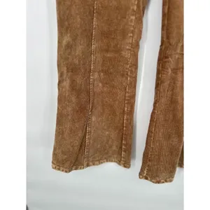 Mystree Brown Wide Leg Flare Corduroy Pants Women Size Large Pull On Boho Earthy thumbnail 3