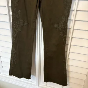 Laurie Felt‎ Olive Green Power Silky Bootcut Jeans Size Small thumbnail 6