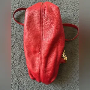 Michael Kors Red Leather Mini Hobo Style Shoulder Bag thumbnail 6