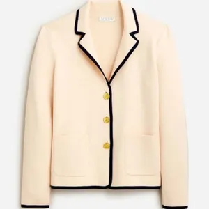 J.Crew Tipped Sweater Blazer Ivory White XS Button Cardigan Sweater thumbnail 8