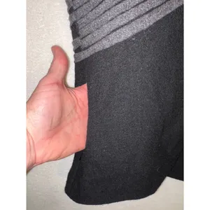 Icelandic Design Black Boiled Wool Vest‎ Grey Corded Embroidery Petite L vintage thumbnail 8