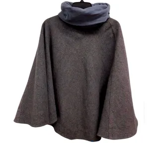Synergy Organic Clothing Gray 100% Wool Cape Poncho Funnel Neck Small Minimalist thumbnail 6