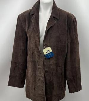 Women's Brown Leather Jacket Size XL thumbnail 1