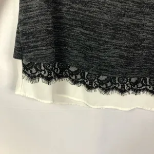 Maurices Dark Gray Button‎ Back Layered Long Sleeve Top XS thumbnail 4