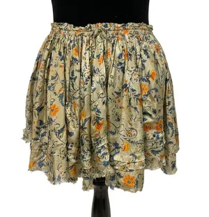 Free People FP One Third Charm Floral Print Tiered Mini Skirt Boho Viscose thumbnail 1