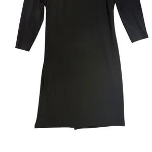 Anne Klein Black Faux Wrap Waist Long Sleeve Midi Dress Feminine Versatile 10‎ thumbnail 9