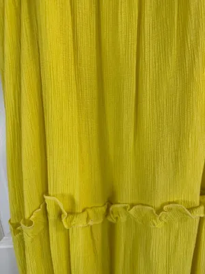 Talulah Yellow Tiered Maxi Dress with Adjustable Tie Straps thumbnail 3