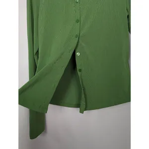 Abercrombie & Fitch slim jersey button down shirt green Small thumbnail 7