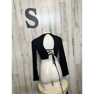 Black crop top Black thumbnail 4