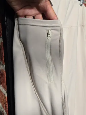 Flared Cream Active Pants With Side Pockets And Zip XXL thumbnail 4