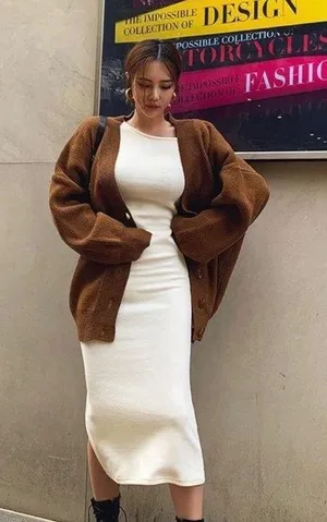 YesStyle LipHop Oversized Cardigan in Brown thumbnail 1