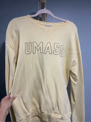 Comfort Colors UMASS yellow Crewneck Sweatshirt thumbnail 1