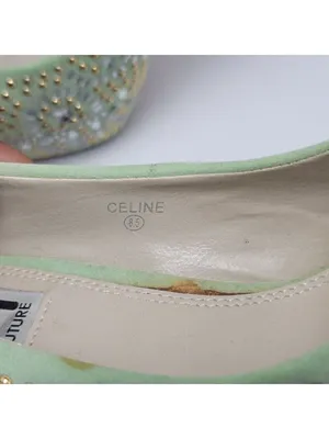 Kiss Kouture Celine Light Mint Green Peep Toe Beaded Platform Heels Size 8.5 thumbnail 5