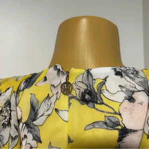 Tommy Hilfiger Womens Yellow Floral Tiered Ruffle Chiffon Mini Dress Size 2 thumbnail 4