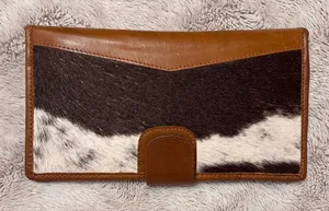 Handmade Women’s Extra large Leather & Cowhide Wallet Brown thumbnail 1