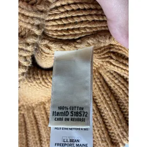 amber-brown L.L.Bean cable-knit crewneck sweater XL thumbnail 4