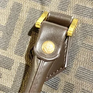 Fendi Brown All‎ Over F Print Satchel Handbag Designer Authentic Leather thumbnail 3