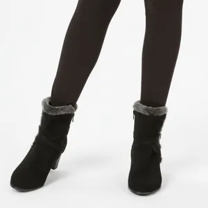 Stuart Weitzman Black Suede Fur Lined Zip Up Ankle Boots 5.5 thumbnail 10
