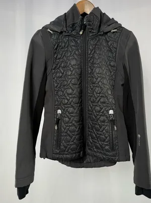 Halifax Traders Quilted Full Zip Hooded‎ Jacket in Black Size Extra Small thumbnail 1