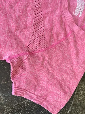 Z by Zella Seamless Mesh Vent Short Sleeve Pink Performance Athletic Crew Neck thumbnail 3