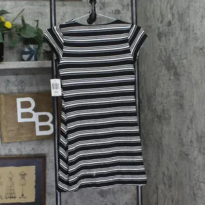 NWT Unedited By Teeze Me Short Sleeve Knit A-Line Dress Black / White XXS thumbnail 4