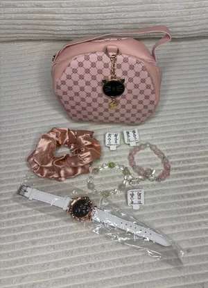 Women’s Pink Crossbody Bag & Accessories Set – New thumbnail 1